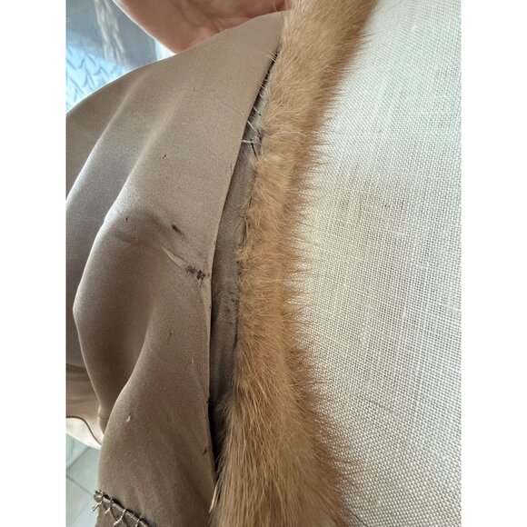 Vintage 50's Brown Mink Stole Capelet With front Pockets - Picture 6 of 16